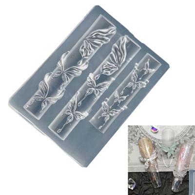 Silikon Nail Art Form Zubehör Formen Schmetterling Thema 3D Nagel Dekorative Form Silikon Textur für Verschiedene Nageltypen
