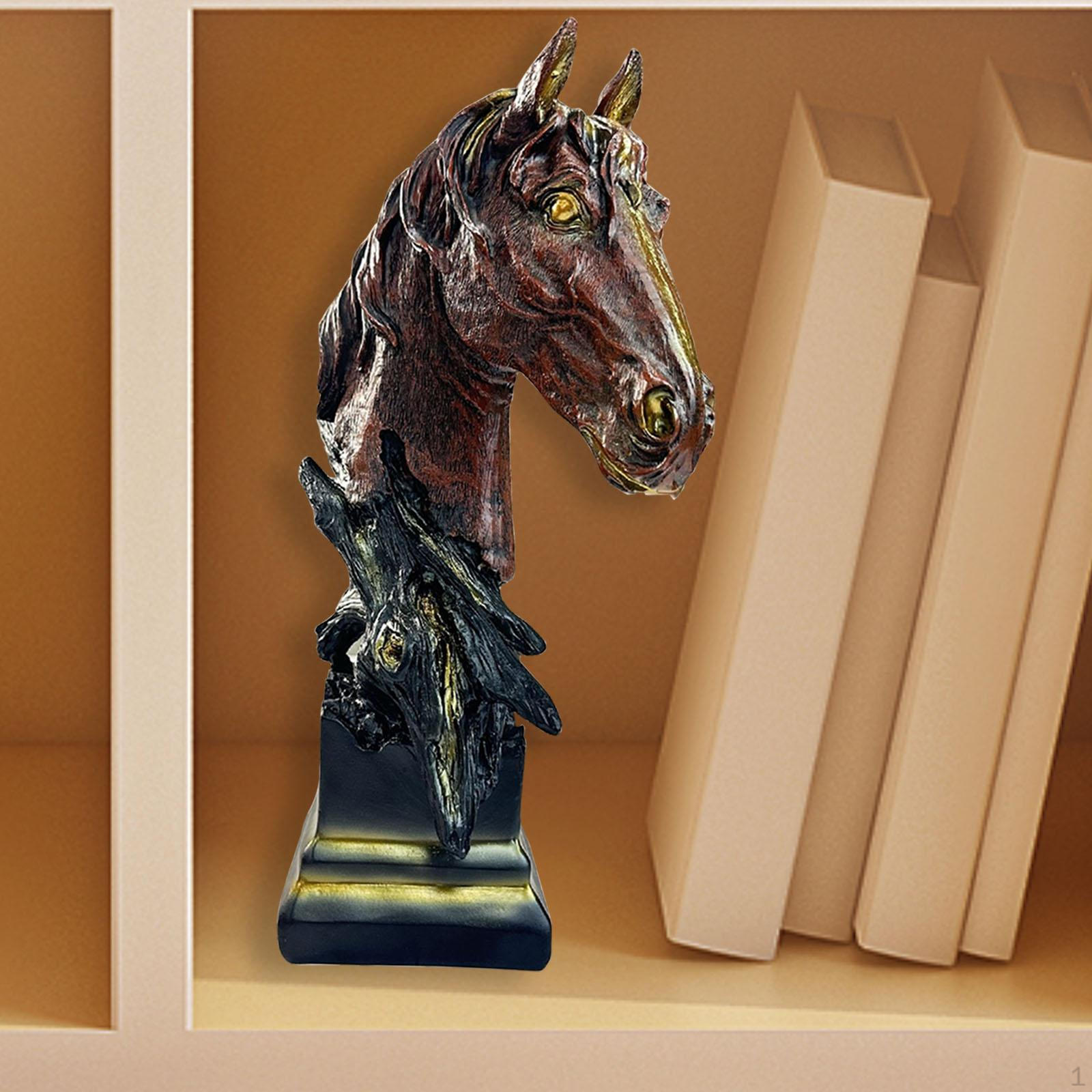 

Статуя головы лошади, скульптура животного, коллекционная ручная работа, современный настольный компьютер красный