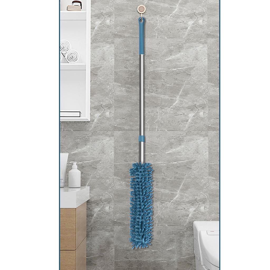 Retractable Duster Washable Reusable Multifunctional Portable Dust Brush for Bed Desktop Home Dark Blue