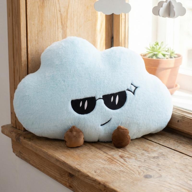 Creative Cartoon Emotion Cloud Plush Toys Soft Cozy Mood Cloud Throw Pillow Cuddly Sofa Cushion Funny Room Decor Cute Gift