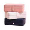Double Layer Jewelry Box Portable Ring Necklace Earrings Organizer PU Leather Storage Case