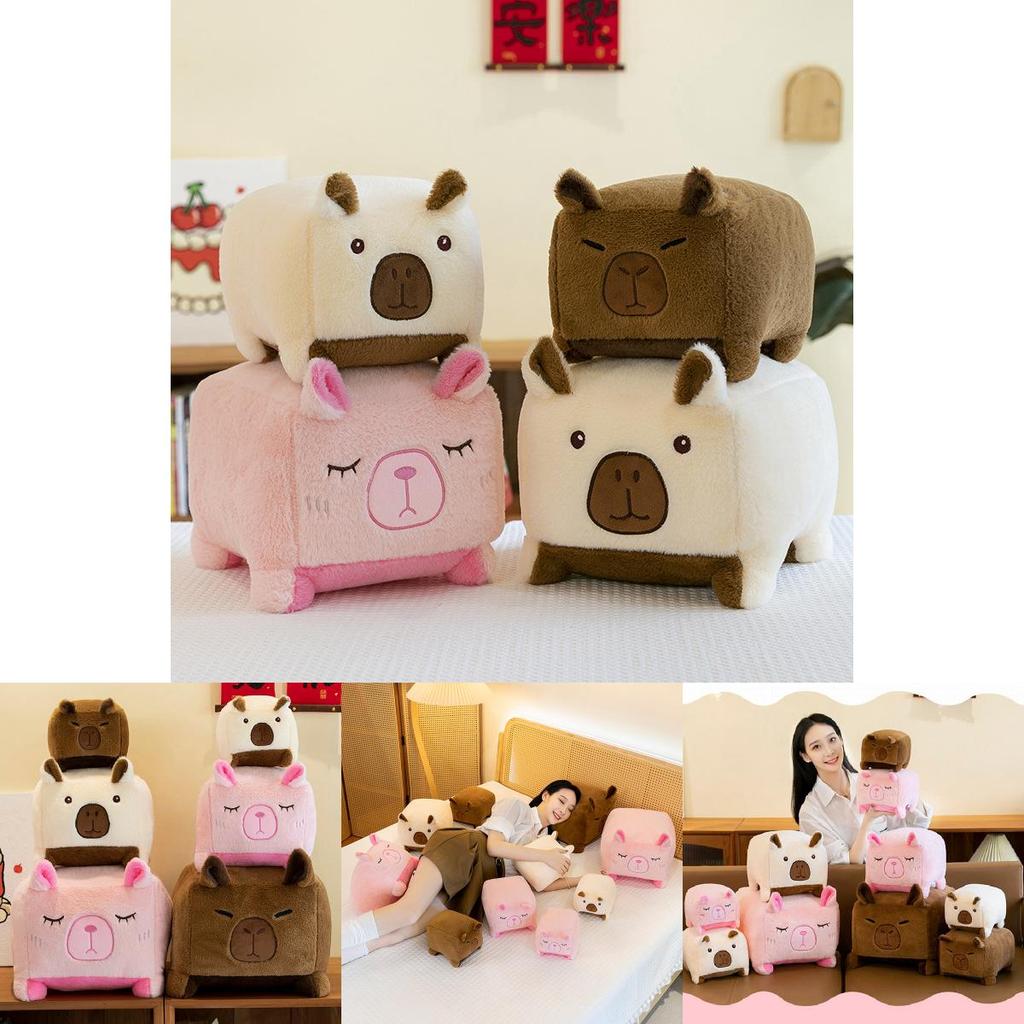 Soft Adorable Capybara Plush Toy In Brown Pink Beige Perfect For Cuddling