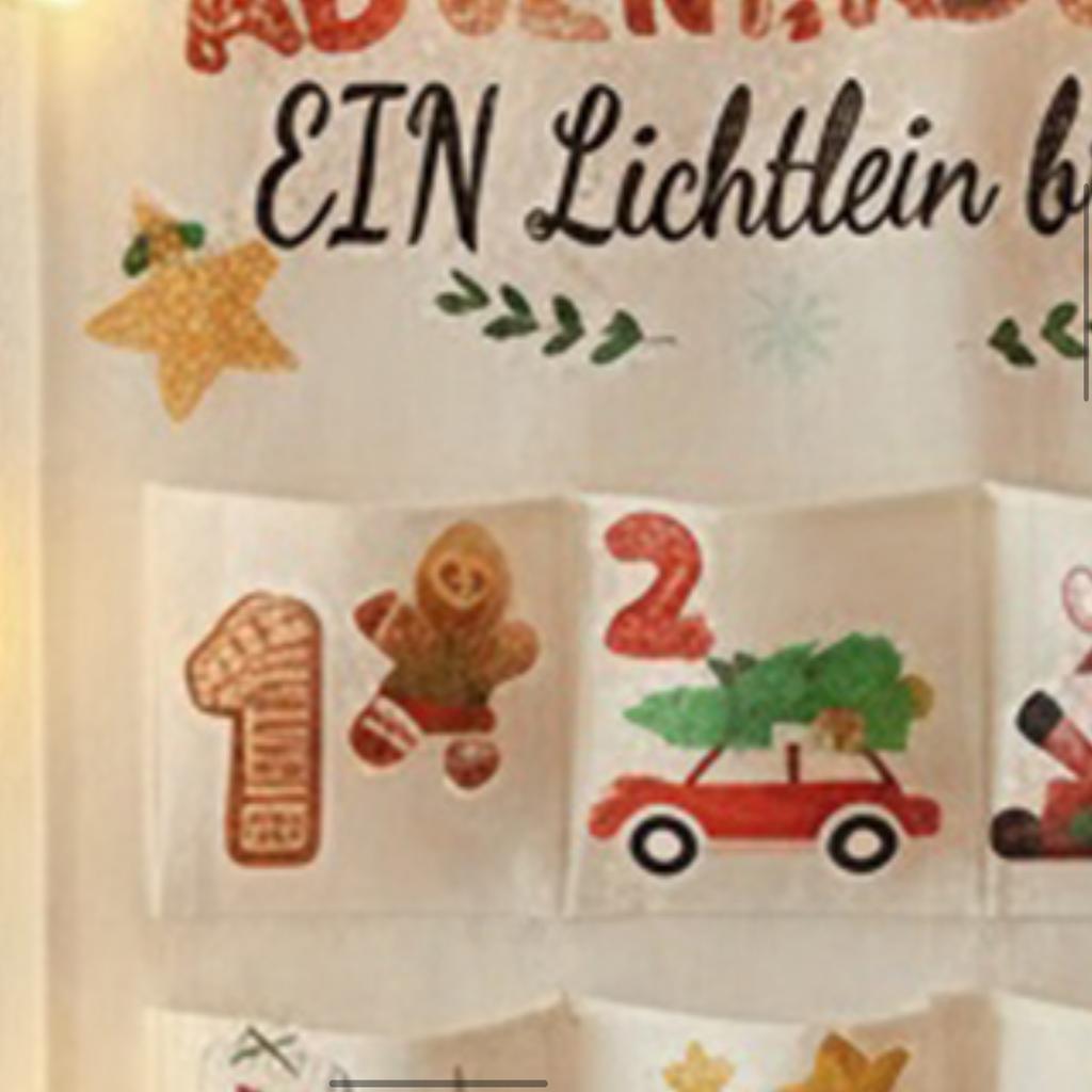 Fabric Christmas Advent Calendar 2025 with 24 Pockets Reusable Wall Hanging Bag Hanging Storage Bag for Holiday Decoration