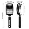 Brosse Peigne à Cheveux Professionnelle Courbée Ventilée pour un Séchage au Sèche-Cheveux Plus Rapide Brosse Démêlante à Palette pour Cheveux Mouillés Secs Bouclés Lisses