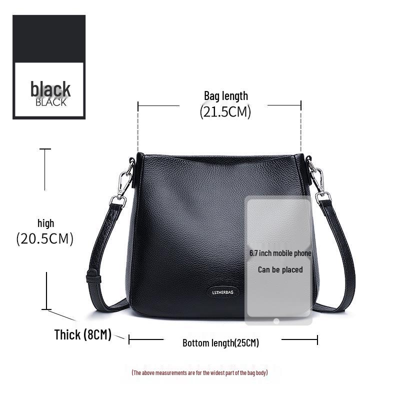 

Женская сумка кроссбоди из натуральной кожи: Вместительный, универсальный и стильный для весны/лета 2025 чёрный