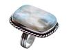 Larimar Natural Gemstone Antique Silver Plated Ring US Size-5.5 R 5231