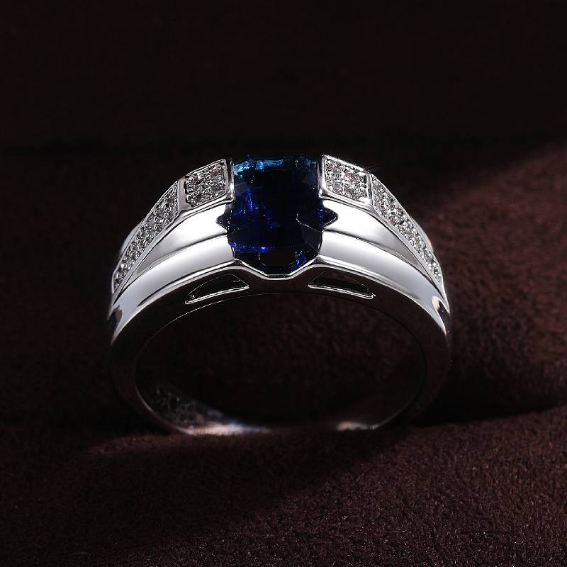 

Huitan Gorgeous Women Copper Color Inlaid Brilliant Deep Blue Cubic Zirconia Fashion Party Accessories for Lady Personal Zircon 7