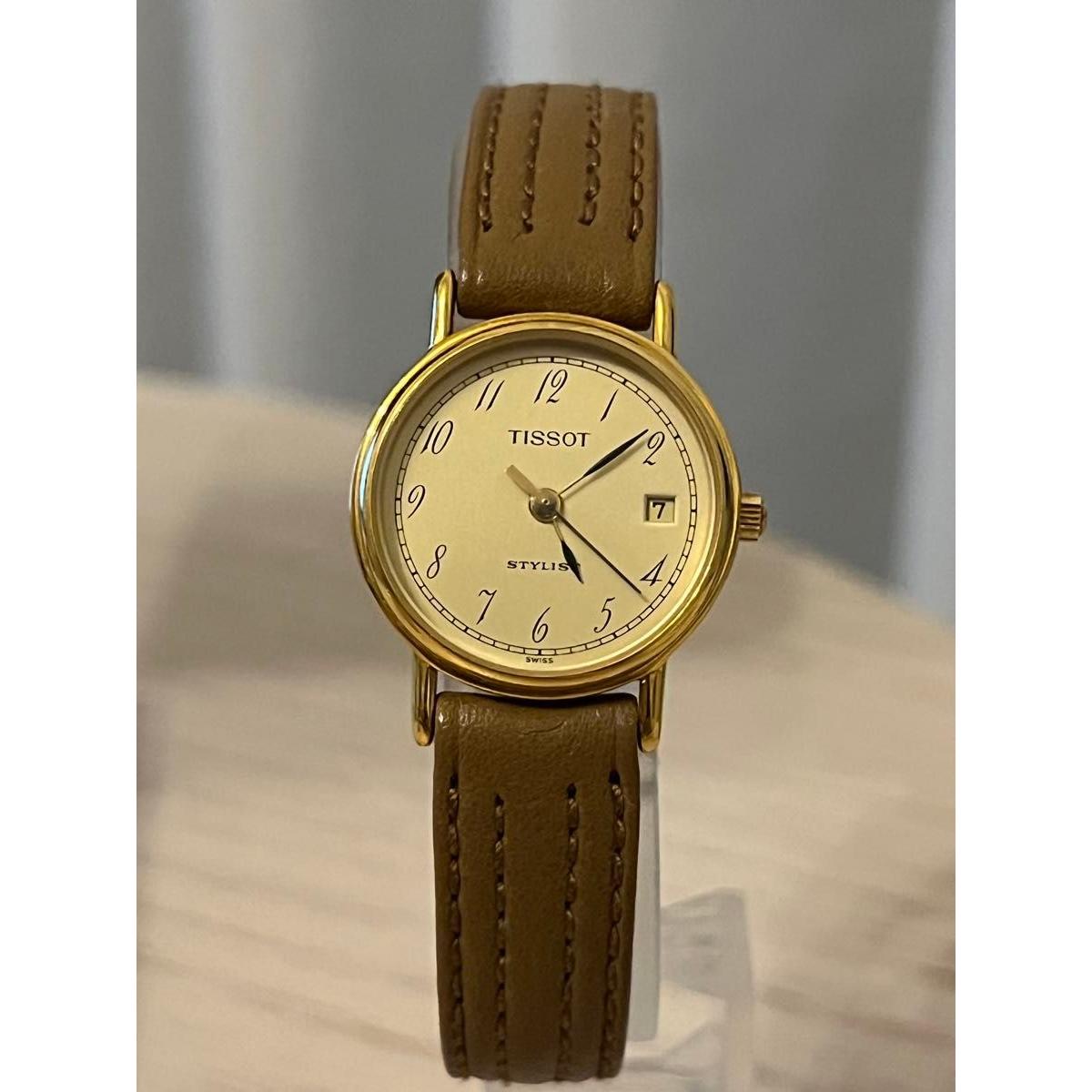 Used [Battery replaced] TISSOT STYLIST Date Quartz Ladies Vintage vintage