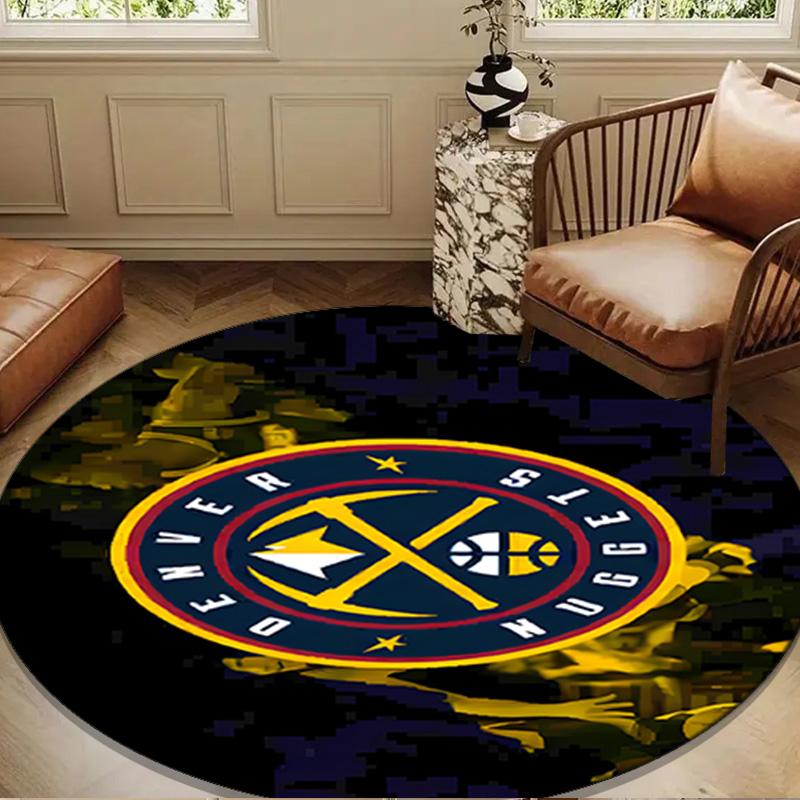Denver Basketball Team Round Mat, Anti-slip Circle Carpet Chair Rug For livingroom,Bedroom, Doormat Home Decor Gift Christmas Gifts