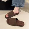 French Retro Flat-bottomed Casual One-word Slippers for Women's Summer Wear 2025 New Seaside Vacation Beach Cool Slippers
