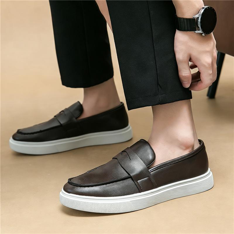 Luxury New Fashion Men's Platform Penny Loafter Leather Shoes Designer Male Comfortable Sneakers Tenis Masculino Zapatos Hombre