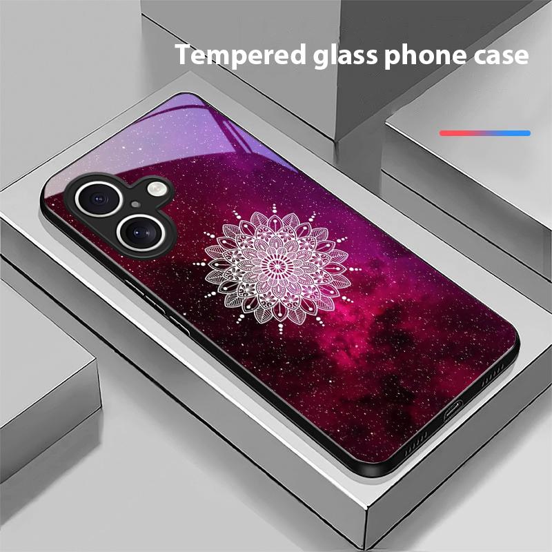 Luminous Black Lotus For Apple IPhone 16E 16 E 11 13 15 P Ro 14 Pro Max 12 Mini 7 8 Plus XR XS Black Tempered Glass Phone Case
