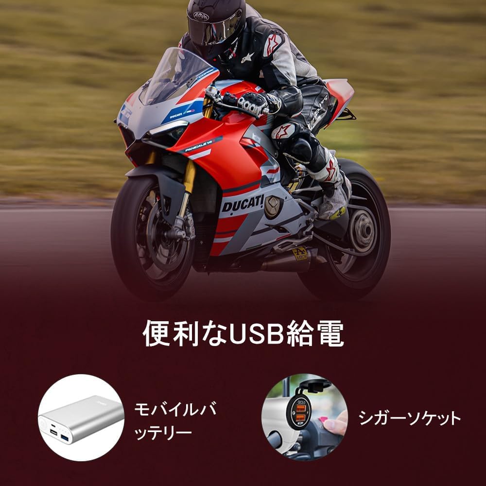 Grip Heater for Motorcycles, Wrap Around Usb Power, 3 Temperature Adjustment, Switch Included, Easy