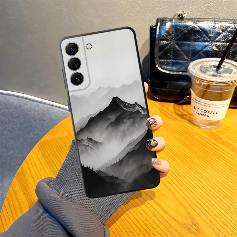 Case for Samsung Galaxy A15 A04 A05 A50 A16 A40 A70 A13 A20 A06 A17 A12 Funda Phone Cover Ink Art Print Japanese Landscape
