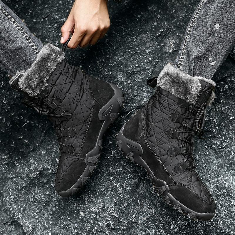 Golden Sapling Winter Warm Military Shoes Men Outdoor Windproof Work Mid-calf Boots Male Genuine Leather Non-slip Short Booties