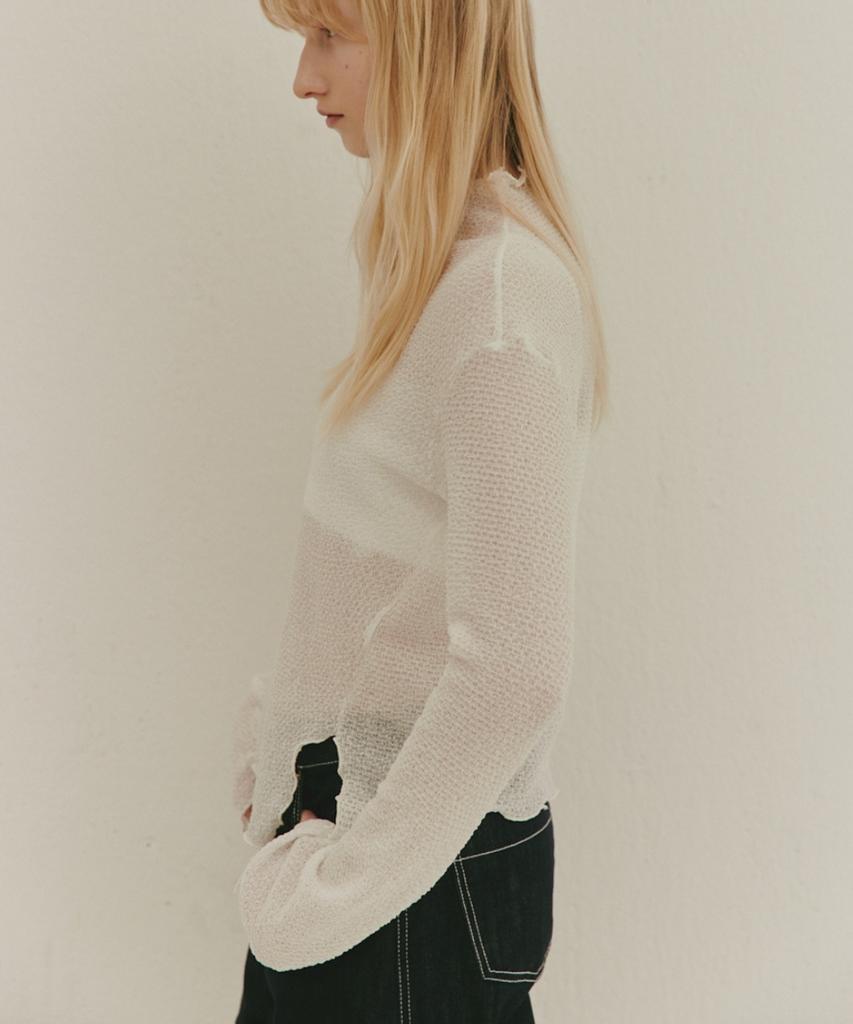 Okuka Slit Lace Top White