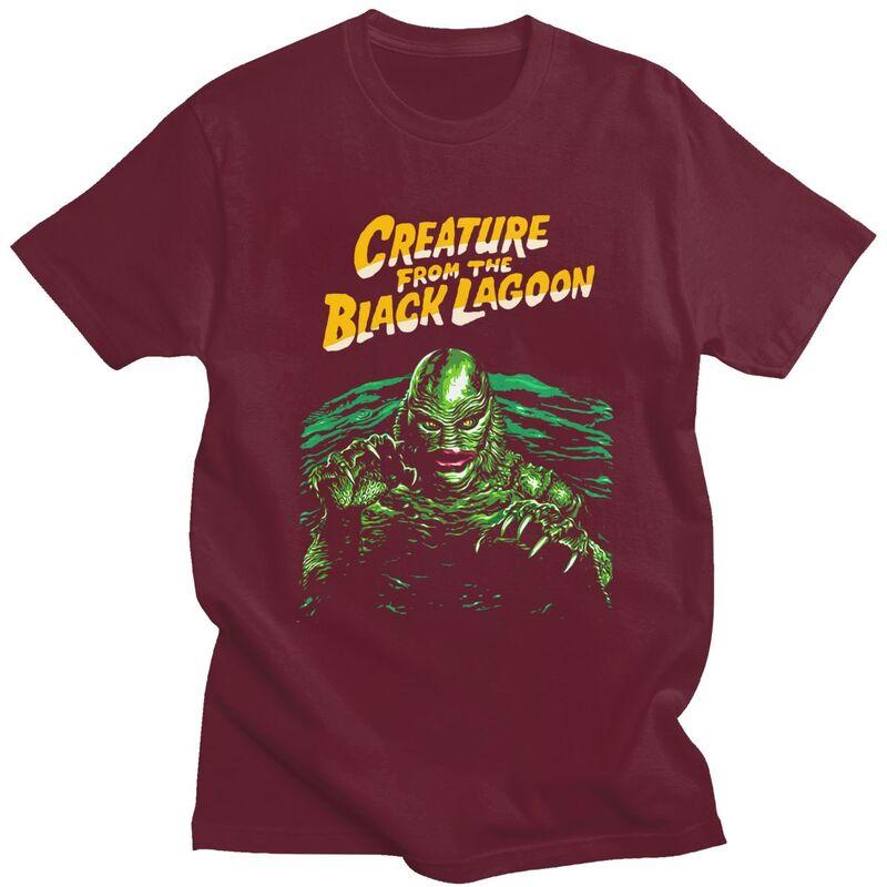 Custom Creature From The Black Lagoon T Shirts Short Sleeve Cotton Tshirt Leisure Halloween Horror Movie Tee Slim Fit Clothing