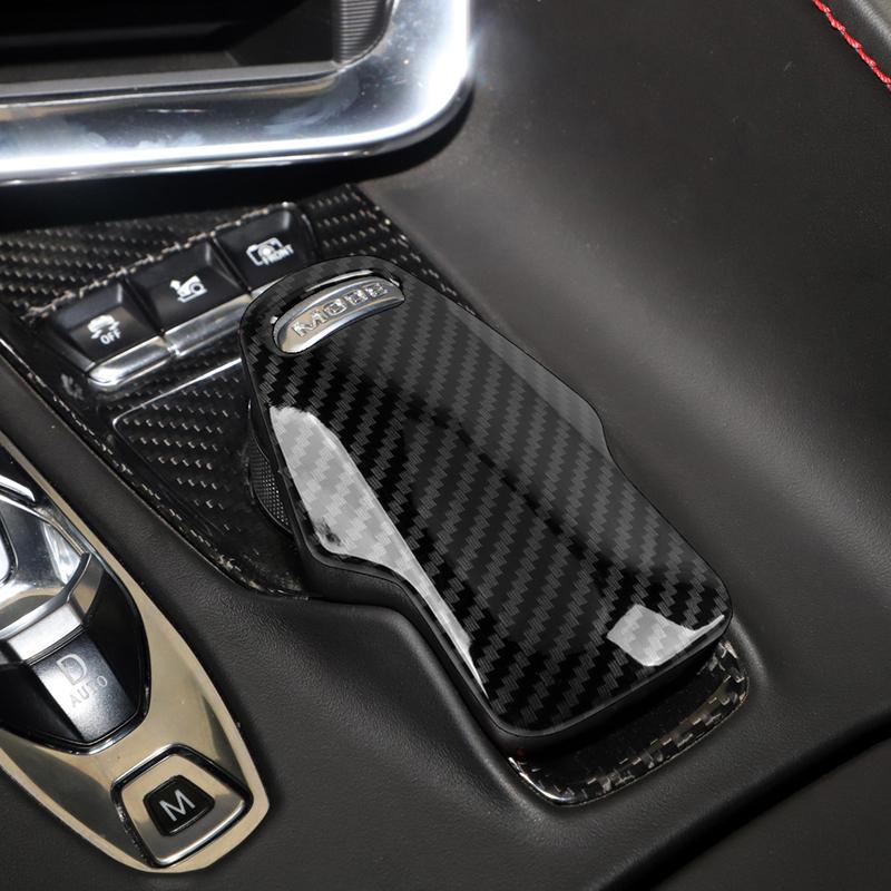 Car Accessories For Chevrolet Corvette C8 -2025 ABS Carbon Fiber Style Interior Gear Shift Knob Head Cover Trim 1pcs