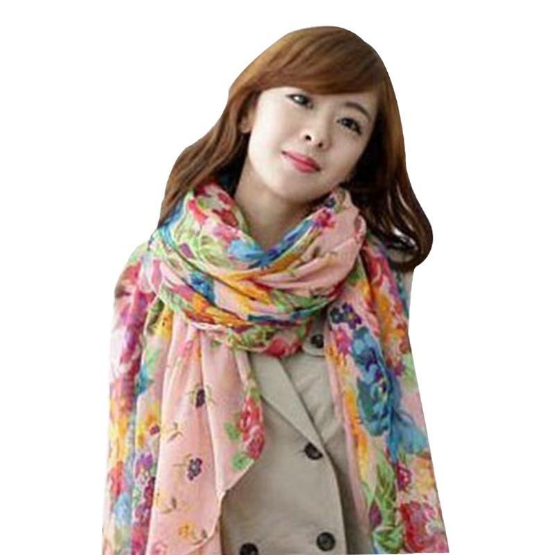 Autumn and winter women's new cotton and linen printed Bali yarn scarf shawl versatile fashion