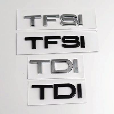 3d ABS Noir Lettres TFSI  TDI Emblème Badge de Coffre de Voiture Pour A3 A4 A5 A6 A7 A8 Q2 Q3 Q5 Q7 Q8 Autocollant Accessoires