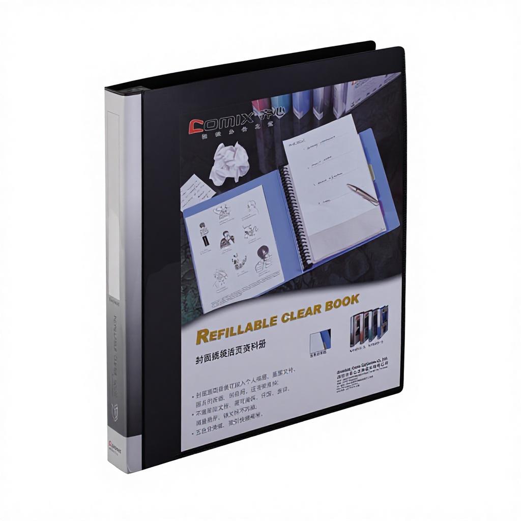 Qixin Office 30-hole PP Clip Loose-leaf Information Book Transparent Cover Insert Bag Folder Model NF406A-S/NF407A-S (Blue,A4-20 bag-30 hole nf406a-s) синий