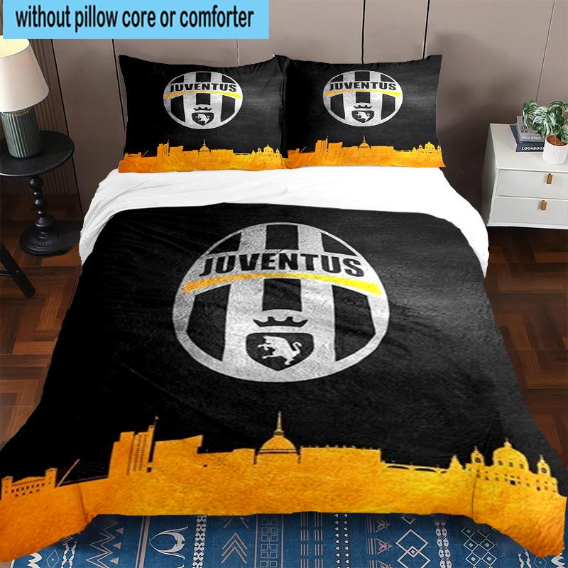 Set Biancheria da Letto Stampato 3 Pezzi Juventus Football Club Chiusura Copripiumino Include 1 Copripiumino & 2 Federe Set Biancheria da Letto Decorazioni per la Casa Regali