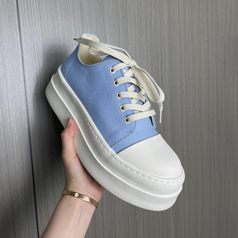 Fashion Men's Platform Canvas Sneakers Chunky Sole Elevator Shoes Multiple Colors Comfortable Lace-Up Casual Breathable Fashion Shoes