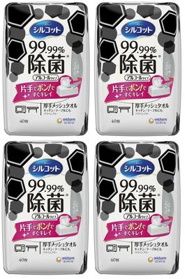 Silcot Wet Tissue Disinfecting Alcohol Type Disinfecting Body 40 Sheets X 4 Pieces [Bulk Purchase] 99.99