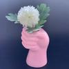 Creative Modern Simple Hand Shape Flower Vase Decoration Home Plastic Vase White Imitation Ceramic Flower Pot Flower Arrangement