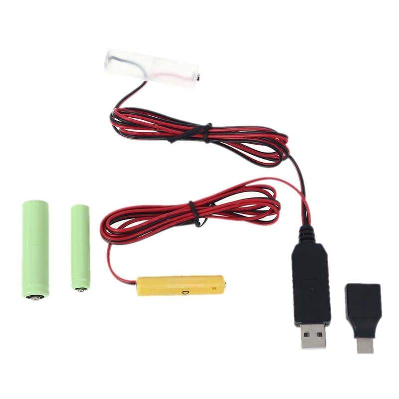 AA + AAA Battery Eliminator Power Supply Cable LR6 LR03 Battery for Radio Electric Toy Clock LED Strip Light Calculator