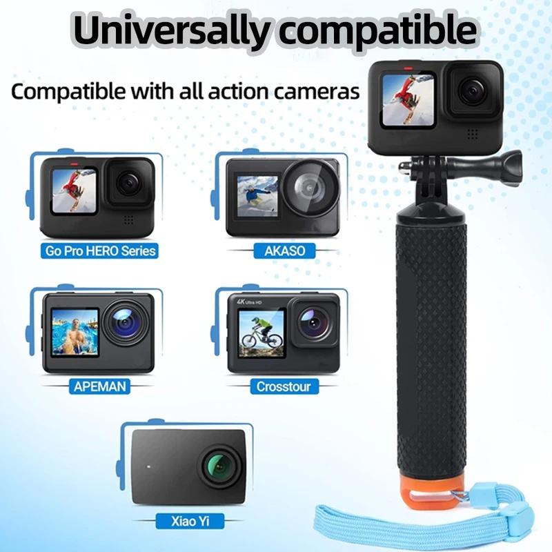 Floaty Waterproof Hand Grip Monopod For GoPro Hero13 12 11 10 9 8 7, Insta360, DJI OSMO Action SJCAM AKASO Camera Accessory