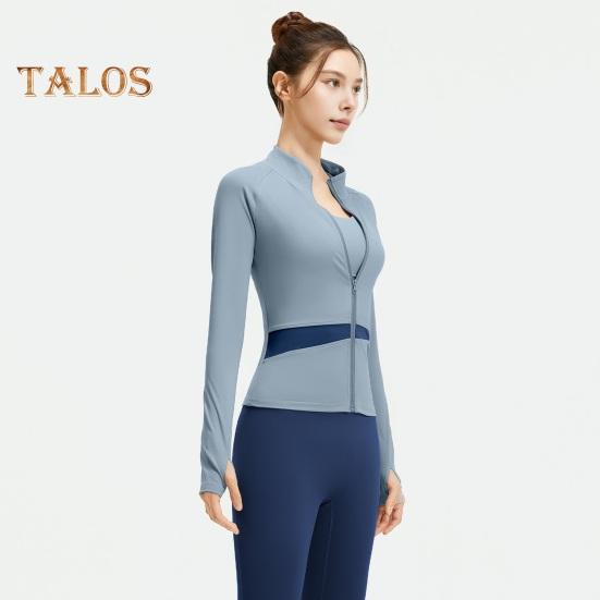 Dámská cvičební bunda na zip, zkrácená jógová bunda s dlouhým rukávem, slim fit, sportovní top na běhání, sportovní oblečení na fitness