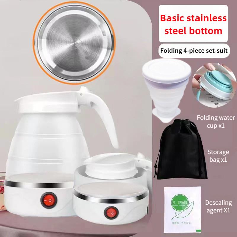 Taşınabilir Mini Katlanır Kettle Çok Fonksiyonlu Küçük Silikon Elektrikli Kettle Açık Hava Seyahat Su Isıtıcısı