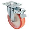 WOLFPACK PROFESSIONAL LINE - Industrial Polyurethane Wheel with Brake Plate 100 Mm.