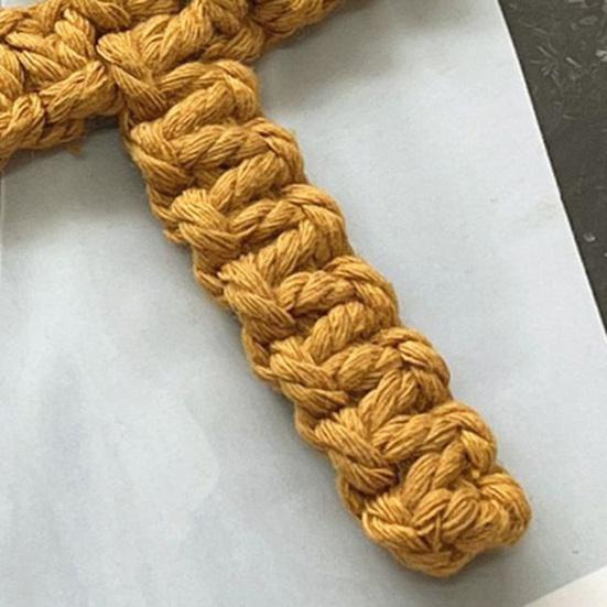 Cotton Rope Braided Pendant Keychain Religious Symbol of Christianity Hand-Woven Braided Keyring Bag Accessories