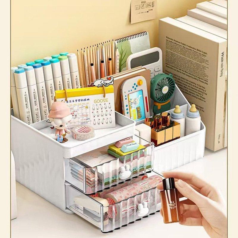 Multi-Functional Cosmetic Storage Box Desktop Large-Capacity Drawer-Style Organizer for Cosmetic,Pencils,Stationery,jewelry