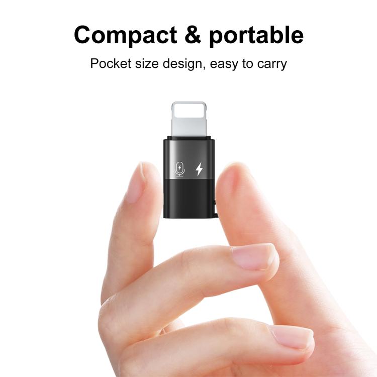 Adattatore OTG da USB-C / Tipo-C a 8 Pin (Nero)