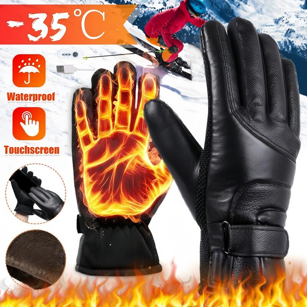 USB Beheizte Handschuhe Handwärmer Elektrische Thermohandschuhe Wasserdicht Snowboarden Radfahren Motorrad Fahrrad Ski Outdoor Winterhandschuhe