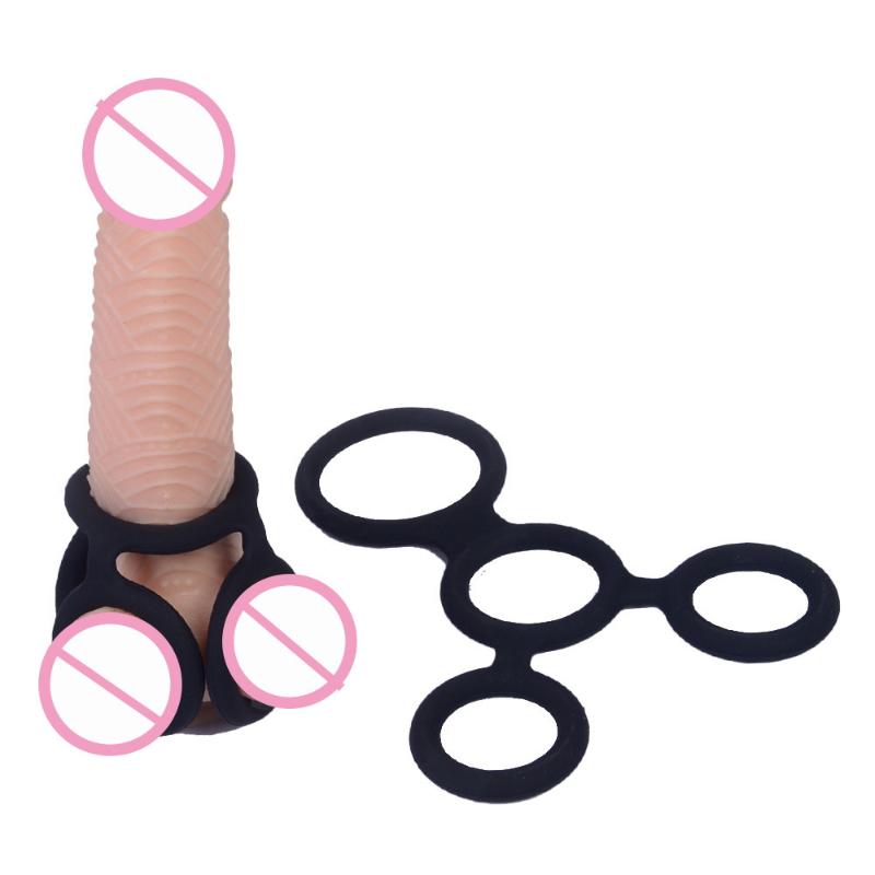 4 Rings Silicone Penis Rings Set Cock Ball Loop Slip Extra Delay Ejaculation Impotence Lock - Male Sexual Enhancement Accessory