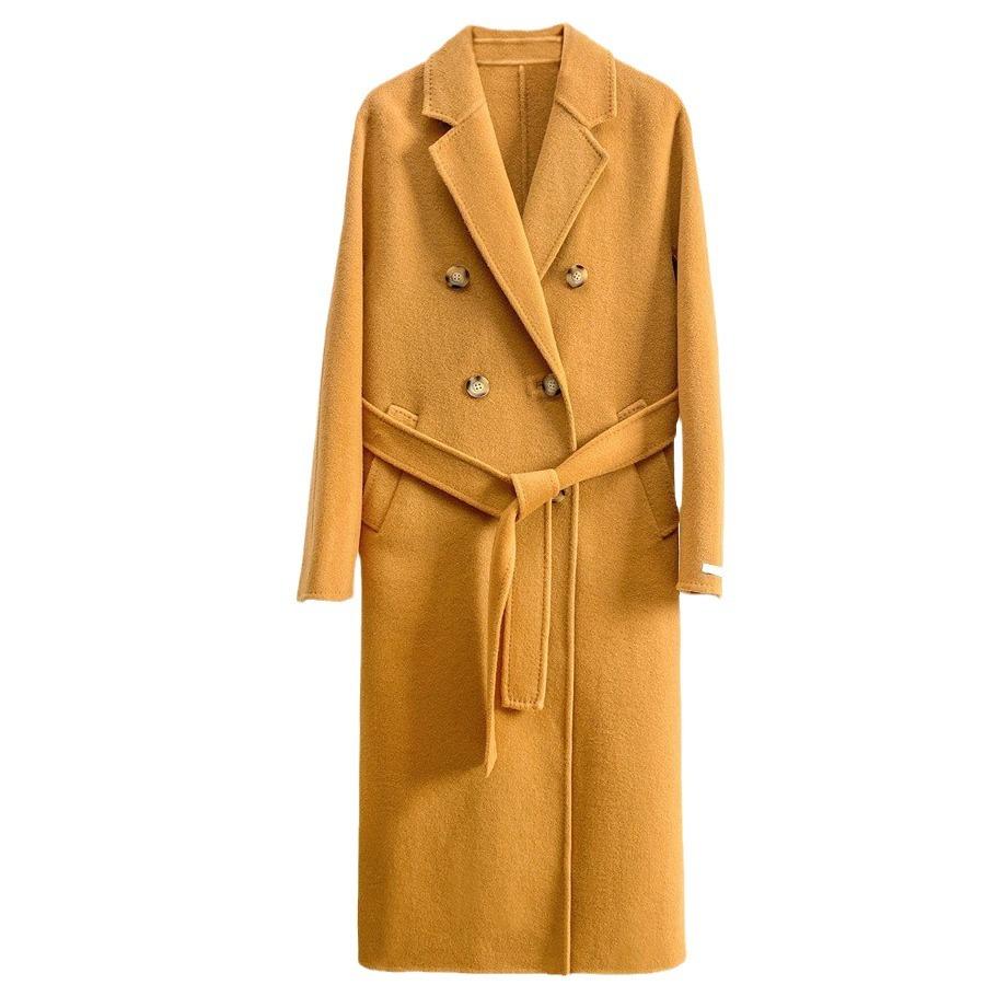 Q677 High-end Cashmere Classic 801 Plus Belt Cashmere Coat Women's Ankola Red Double-breasted Woolen Coat
