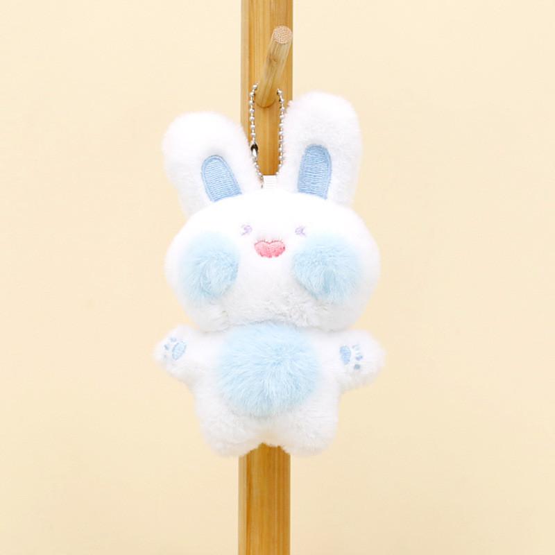 Adorable Cartoon Plush Bunny Keychain Short Fur Stuffed Animal Toy 11cm