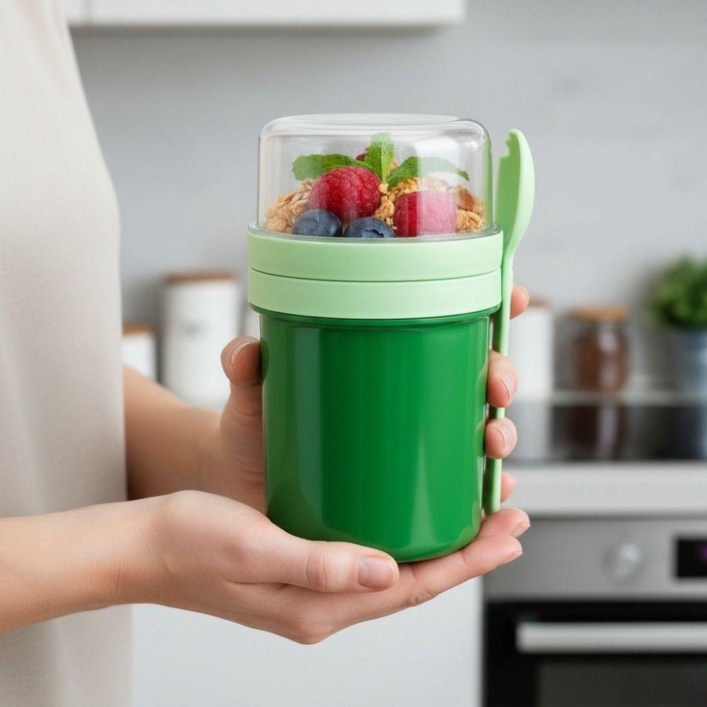 With Spoon Breakfast Cup Dressing Holder Yogurt Container Portable Oatmeal Cup School