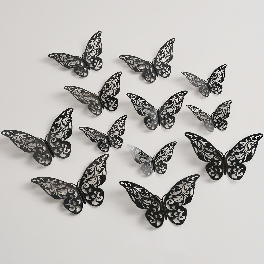 12Pcs Butterfly Stickers 3D Flash Color Wall Stickers for Home Decor Gold Silver Red Blue Stickers for Tile Window Diy Wall Art