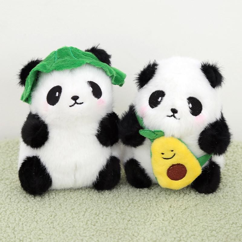 Adorable Panda Plush Pendant With Short Plush Fabric For Kids Backpack Accessories