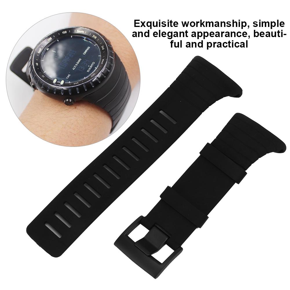 Universal Rubber Watchband Watch Strap Replacement Accessory for Suunto Core Black