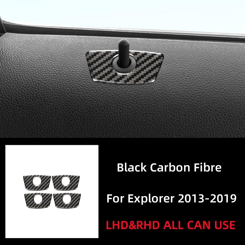 Carbon Fiber for Ford Explorer 2013-2019 Car Accessories Interior Car Door Locks Decoration Cover Trim Sticker Decal Frame