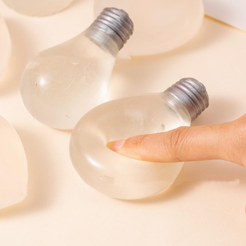 Light Bulb Luminous Fidget Squeeze Toy 2/4Pcs Maltose Slow Rebound Soft Stress Relief Toy for Home Decor Ornament