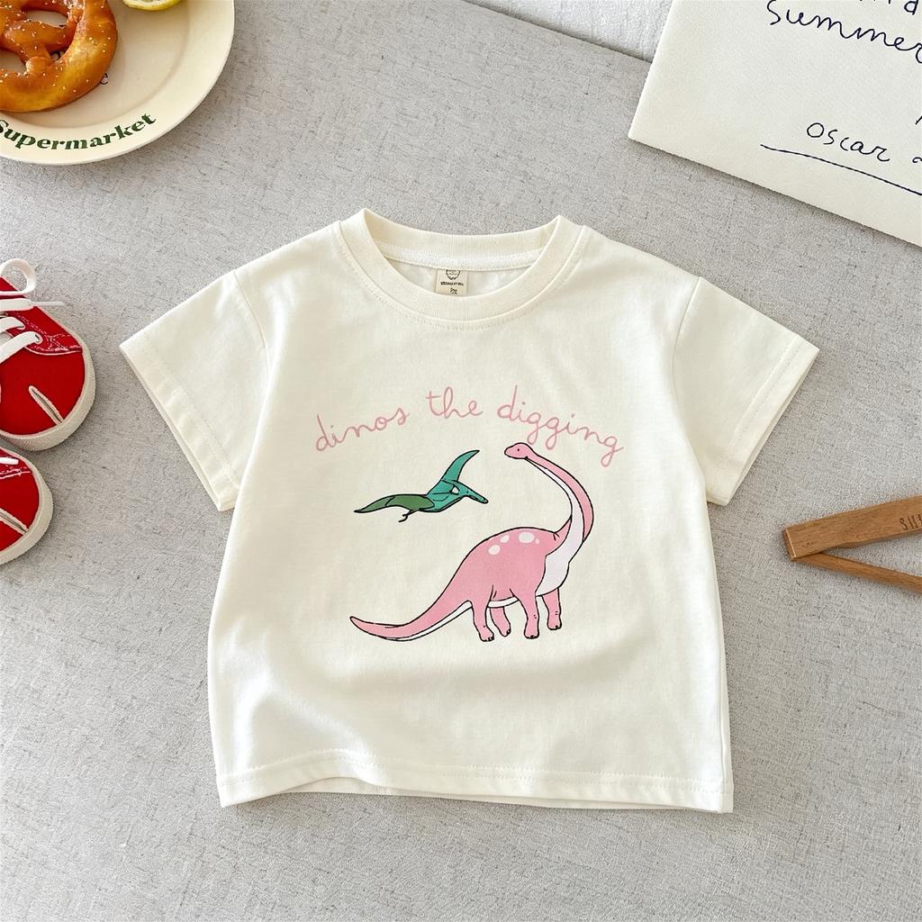 Dinosaur T-shirt For Kids Clothing Summer Short Sleeve Tops Loose Casual Printed Boys Girls Tshirts Children's Wear T Shirts