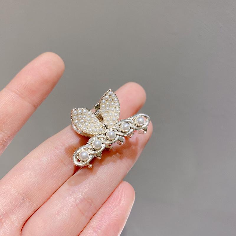 Korean Version of Super Fairy Small Bow Pearl Hairpin Female Simple Personality Side Grab Clip Japanese Cute Internet Celebrity Headgear