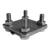 Cross Lightning Protection Connector For Steel Tape 4-Bolt Stainless Steel Inox